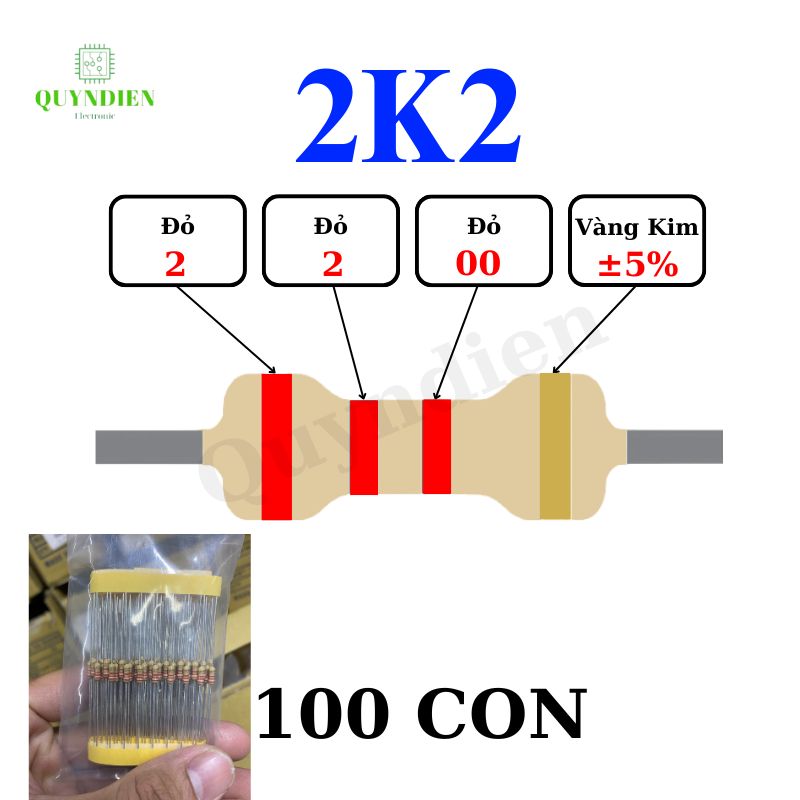 Điện trở Đài Loan 1/4W - 2K2