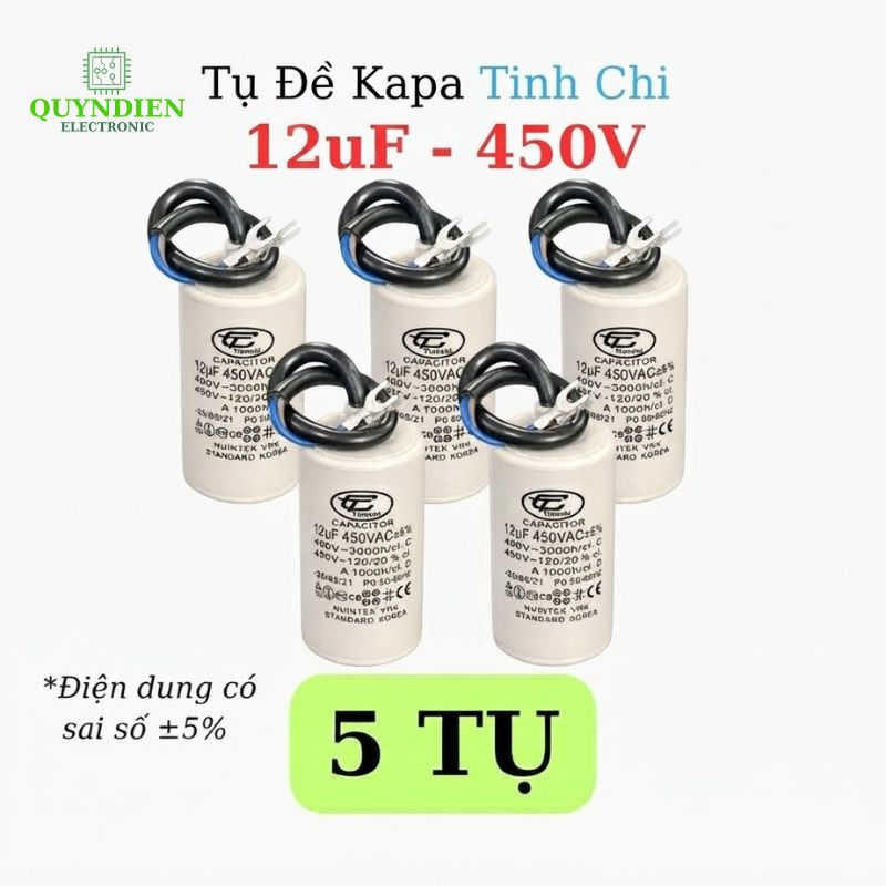Tụ Đề Máy Bơm Nước 12uF 450VAC Tinh Chi