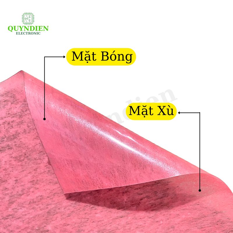 Giấy Hồng 1 mặt Bóng 1 mặt Xù giấy cách điện dày 0.2mm