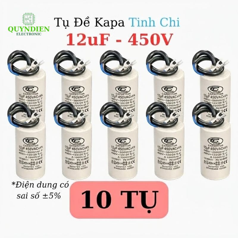 Tụ Đề Máy Bơm Nước 12uF 450VAC Tinh Chi