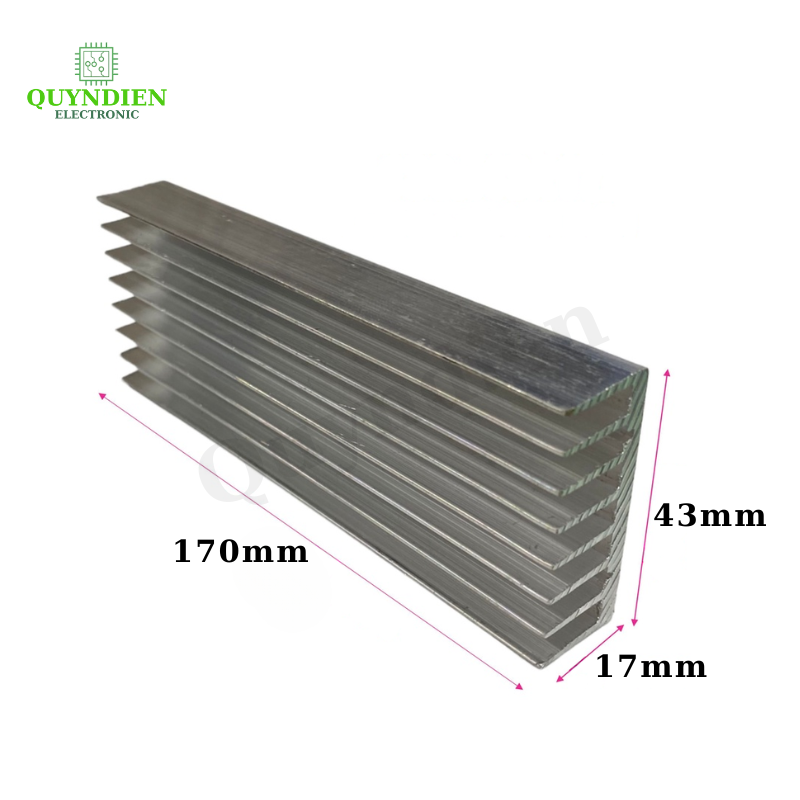 Nhôm tản nhiệt 170x43x17mm 8 cánh
