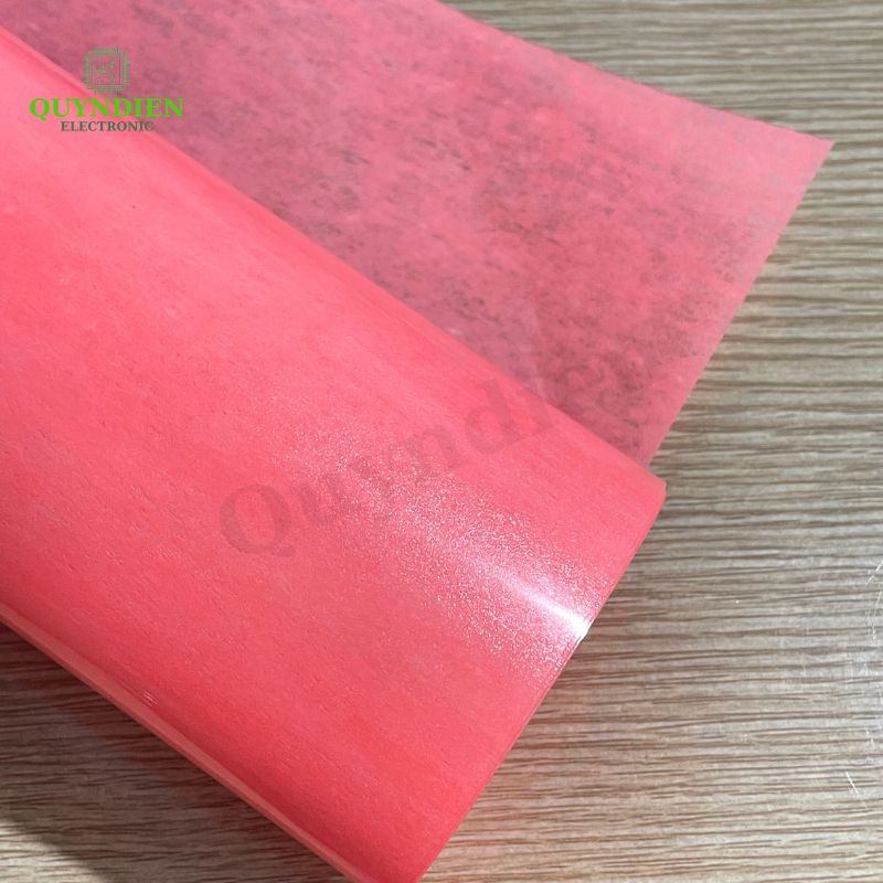 Giấy Hồng 1 mặt Bóng 1 mặt Xù giấy cách điện dày 0.2mm