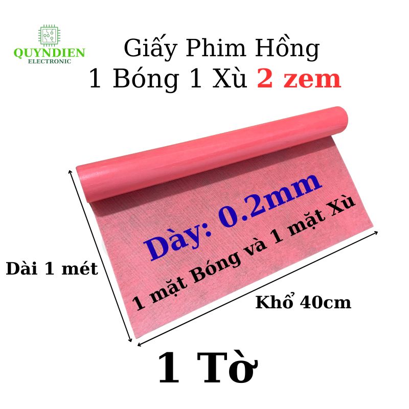 Giấy Hồng 1 mặt Bóng 1 mặt Xù giấy cách điện dày 0.2mm
