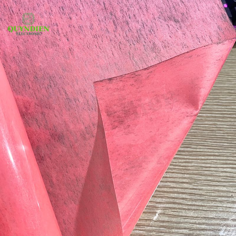 Giấy Hồng 1 mặt Bóng 1 mặt Xù giấy cách điện dày 0.2mm