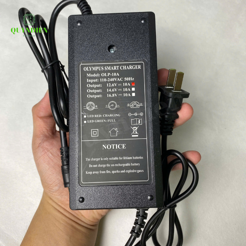 Bộ Sạc Pin Olympus 3S 12.6V-10A Jack 5.5x2.5mm