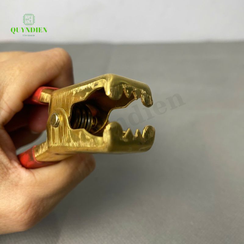 Kẹp ắc quy Acquy 100A Đồng Nguyên Chất (Đỏ + Đen), 93mm, Lò Xo Cực Kì Khỏe.