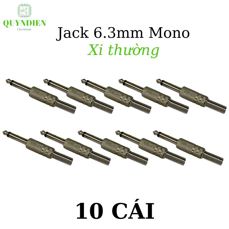 Jack 6.3mm Đực Mono Xi Thường