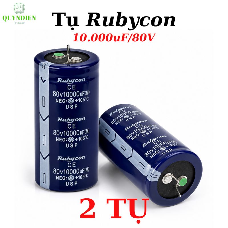 Tụ hóa lọc nguồn Rubycon 80v 10.000uf dùng trong thiết bị âm thanh, nguồn xung