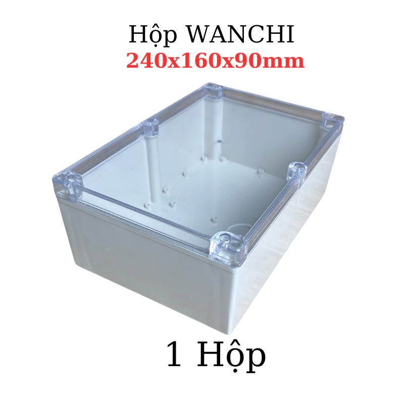 Hộp Nhựa ABS WANCHI 240x160x90mm Màu Trắng Nắp Trong