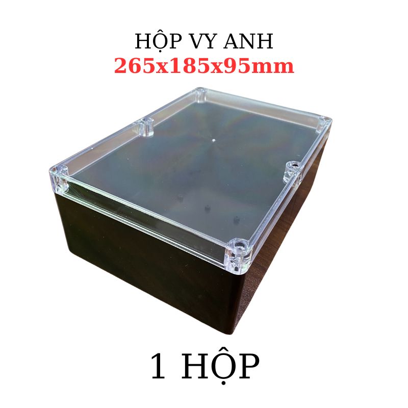 Hộp Nhựa Vy Anh 265x185x95mm Màu Đen Nắp Trong