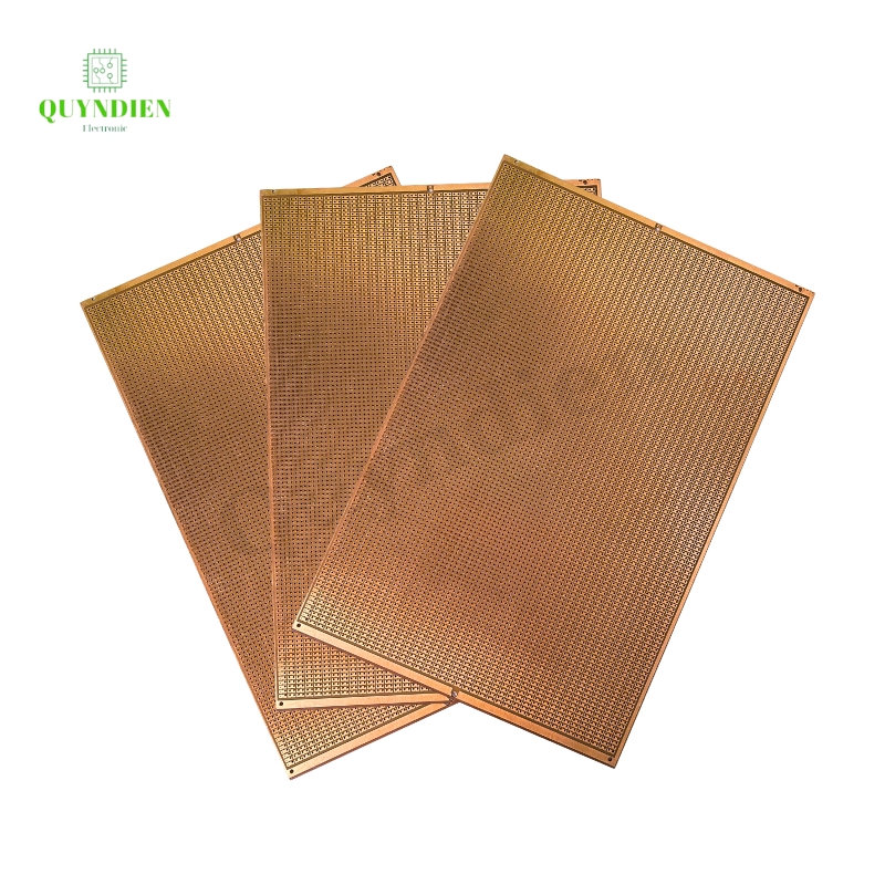 Bo Mạch Phíp Đồng Đục Lỗ Kích Thước 30x23 cm Bảng Mạch Đục Lỗ Sẵn PCB Nâu