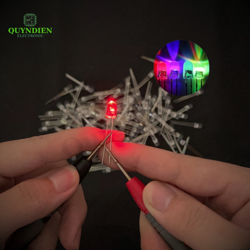 Đèn LED RGB 7 Màu Tự Nháy 5mm 2 Chân Siêu Sáng -10 bóng