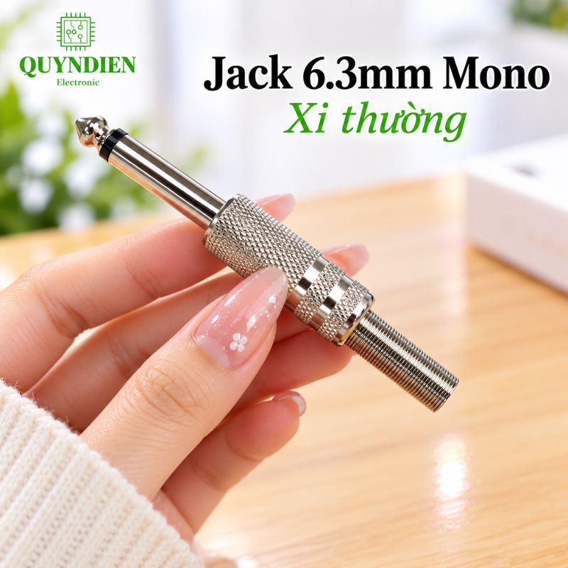 Jack 6.3mm Đực Mono Xi Thường