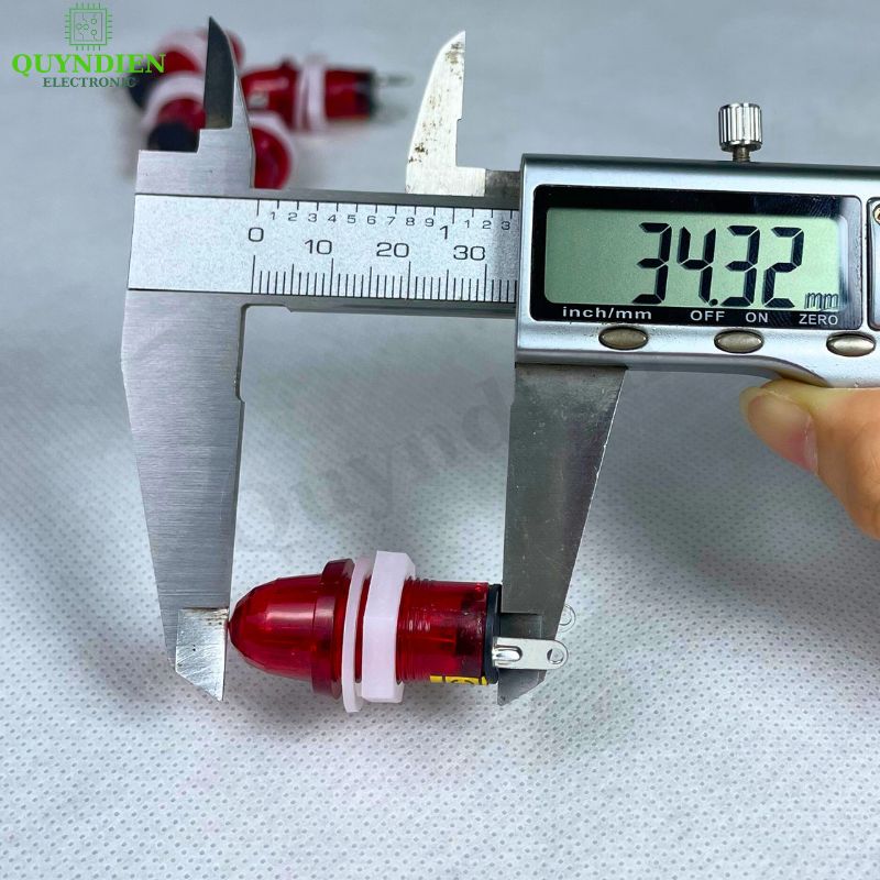 Bóng đèn báo pha 2 chân 220v màu đỏ 10mm