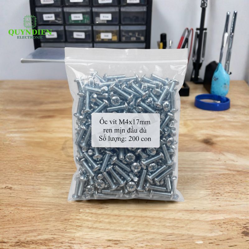 Ốc Vít Đầu Dù Ren Mịn M4x17mm