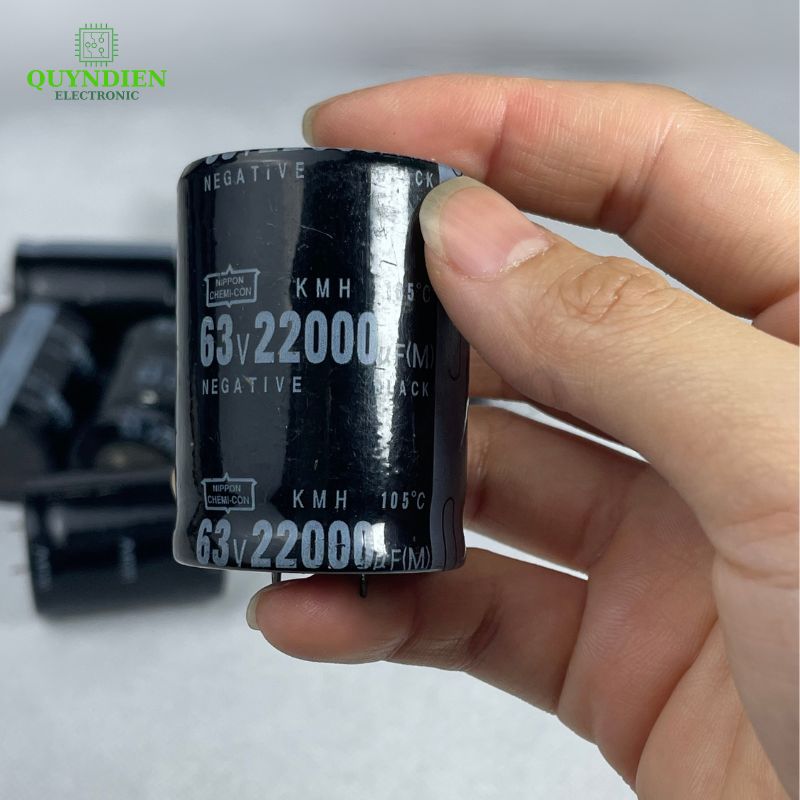 Tụ Lọc Nguồn Đen 22000uF 63V – Kích Thước 46mmx35mm