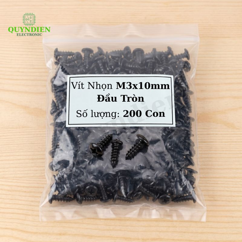 Ốc Vít Nhọn Đầu Tròn M3x10mm