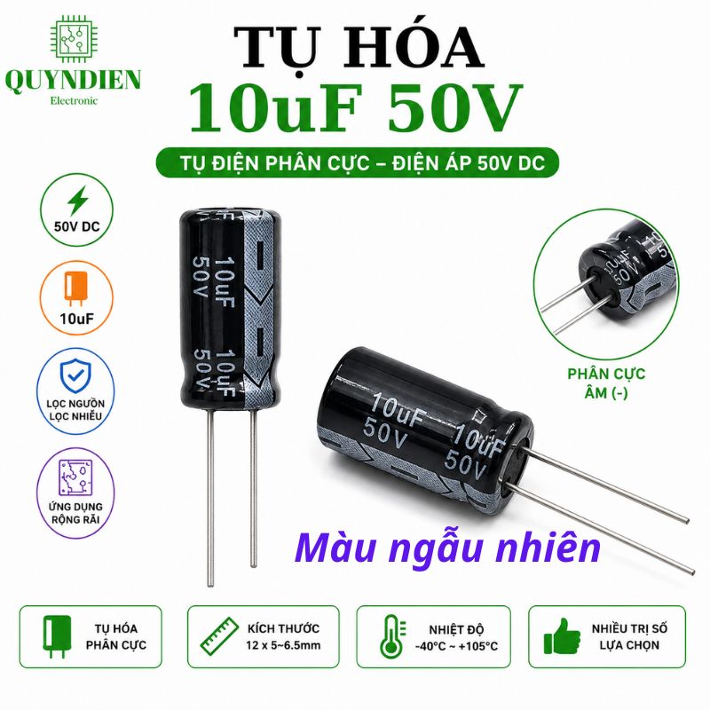 Tụ Hóa 50V 1uF 2.2uF 4.7uF 10uF 47uF