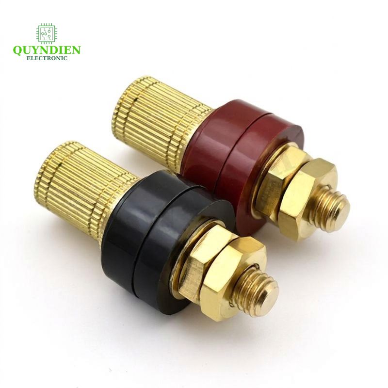 Cọc Đồng M8 Nắp Đồng Đỏ Đen