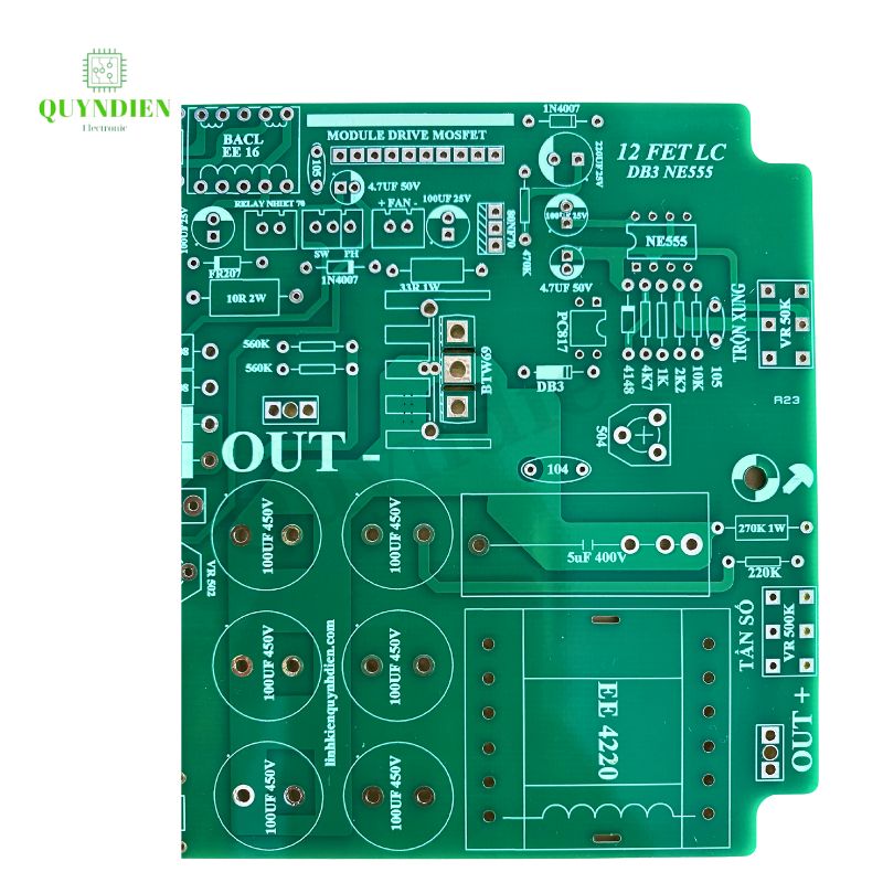 PCB bo mạch kích điện 12 fet LC DB3 NE555 + Dao Động KA3525 Biến áp máy hàn Phíp FR4