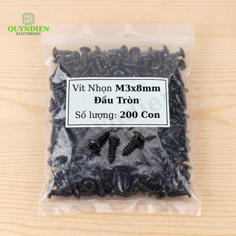 Ốc Vít Nhọn Đầu Tròn M3x8mm