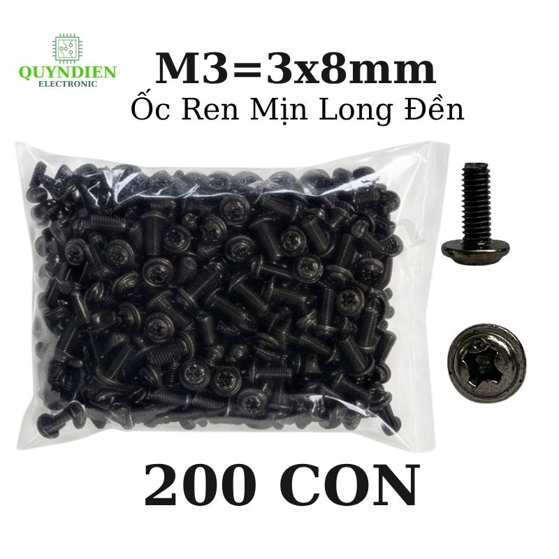 Ốc Vít Ren Mịn Đầu Long Đền M3x8mm