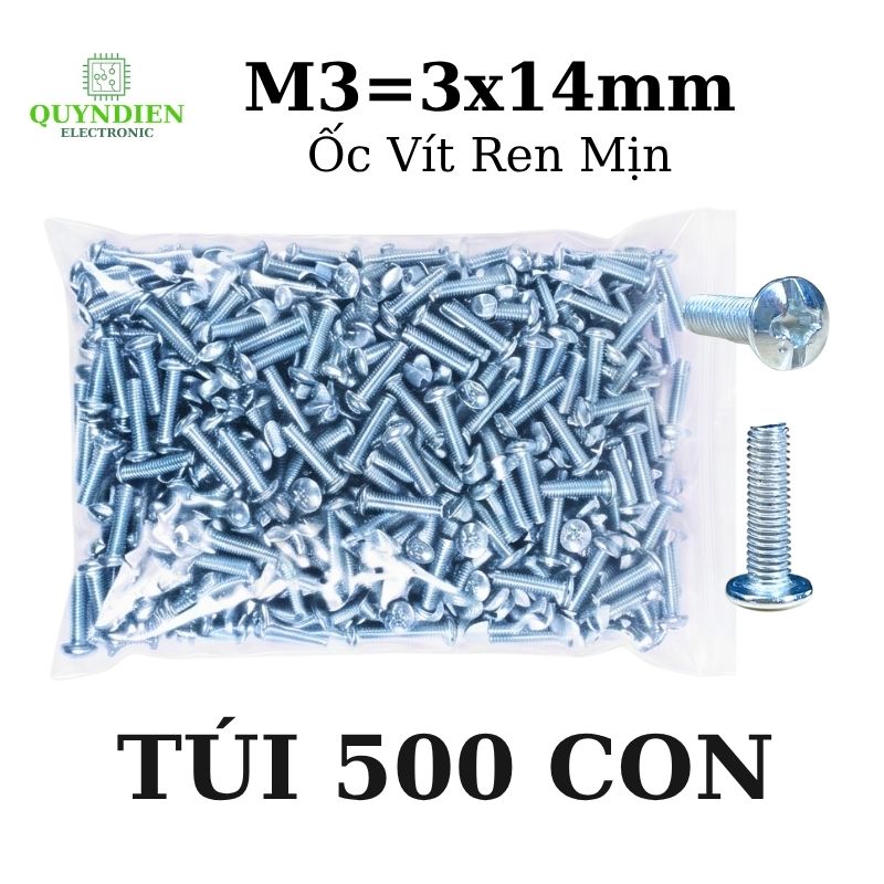 Ốc Vít Tán M3x14mm - Túi 100 Con