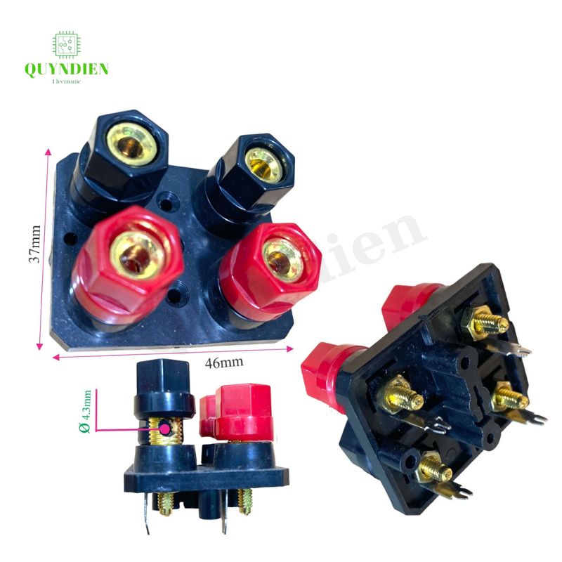 Trạm kẹp loa, cọc loa 4 chân mạ đồng