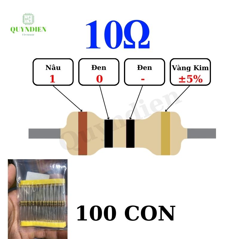 Điện trở Đài Loan 1/4W - 10R