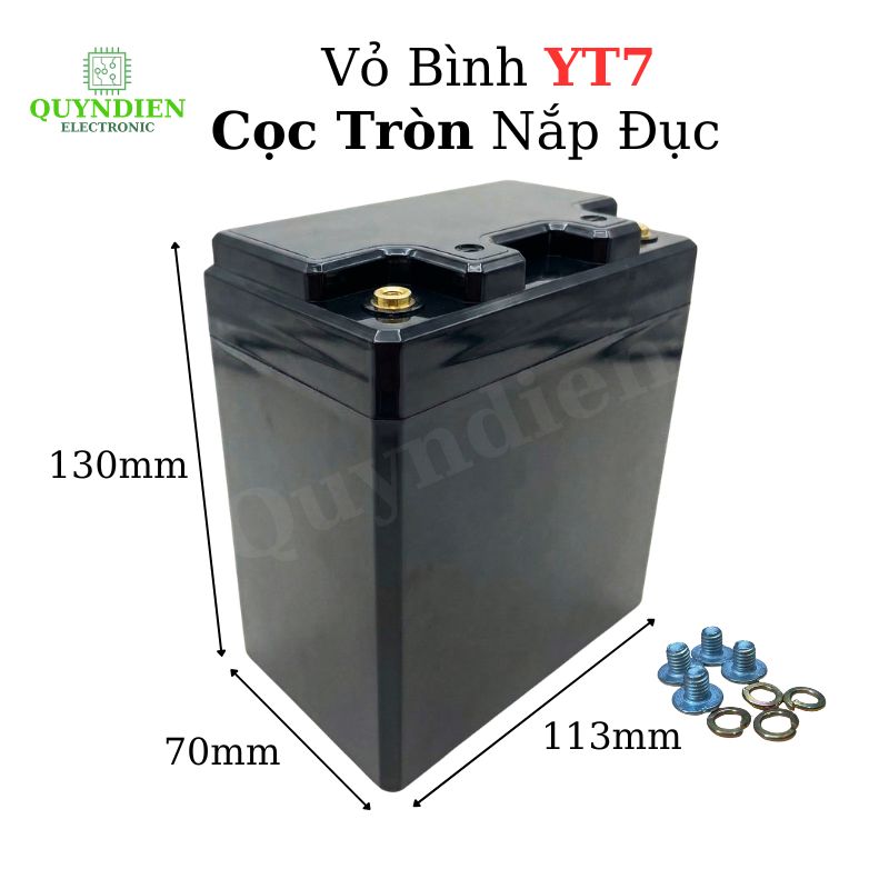 Vỏ Bình Đề Xe Máy YT7 Cọc Tròn Nắp Đục