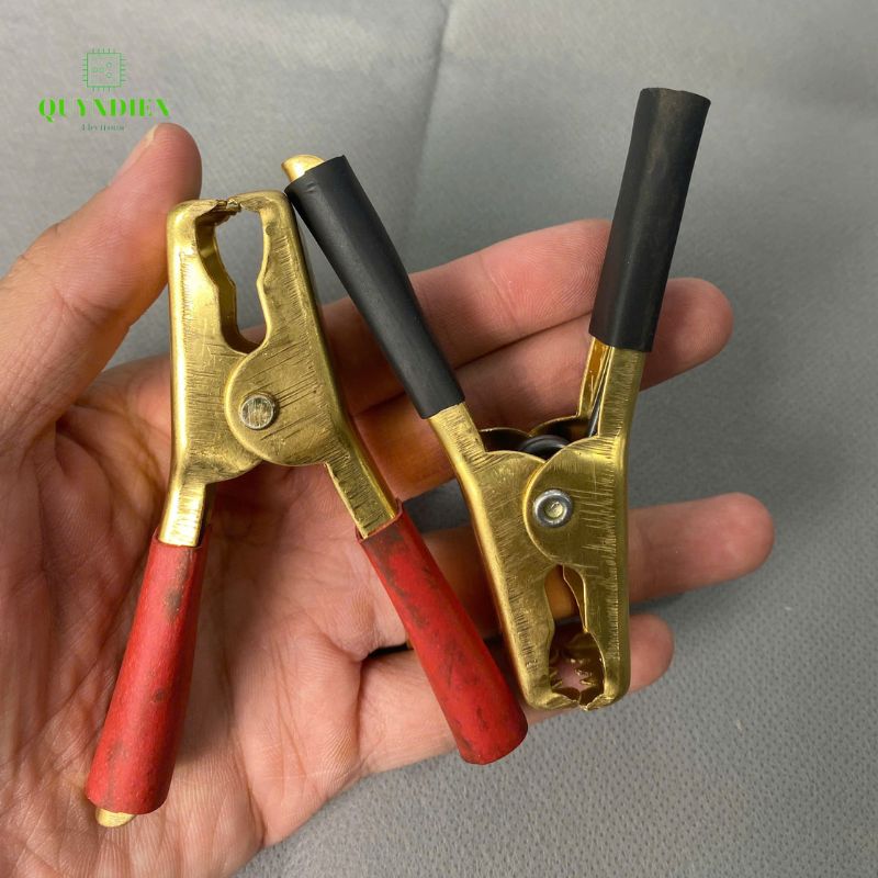 Kẹp ắc quy Acquy 100A Đồng Nguyên Chất (Đỏ + Đen), 93mm, Lò Xo Cực Kì Khỏe.