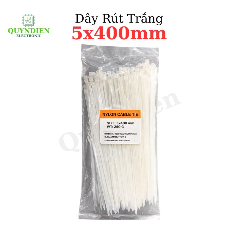Dây Rút Nhựa Nhiều Kích Cỡ Màu Trắng Đen - Túi 250gram