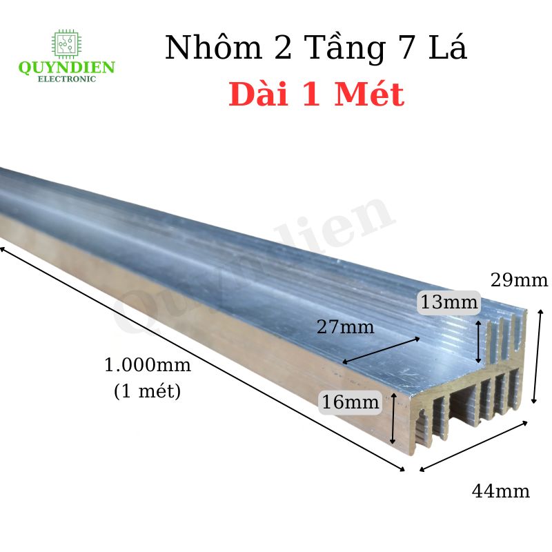 Nhôm Tản Nhiệt 2 Tầng 7 Cánh 1000x44x29mm
