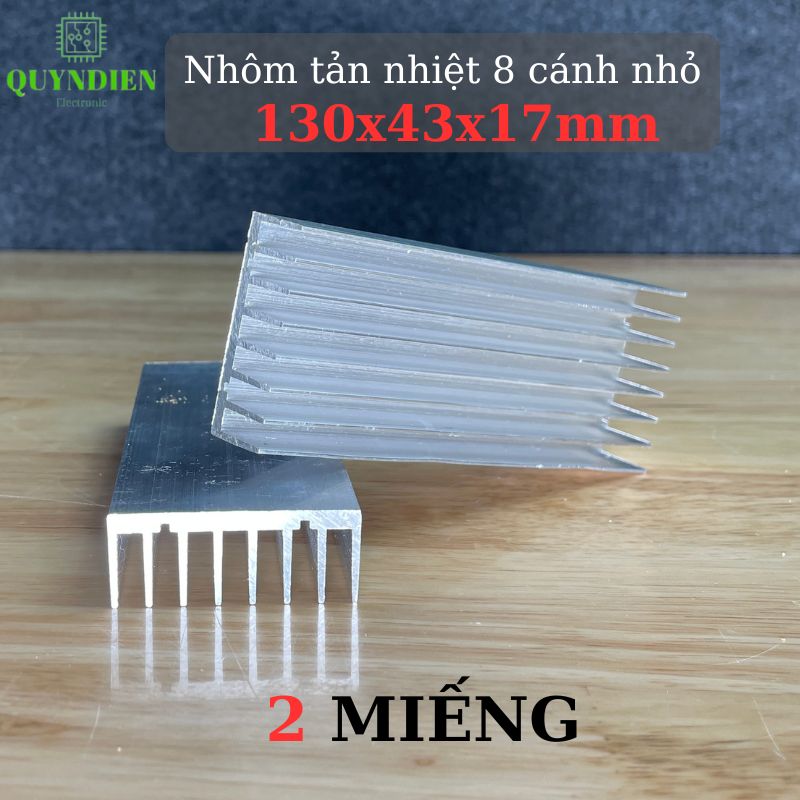 Nhôm Tản Nhiệt 8 Cánh Nhỏ 130x43x17mm