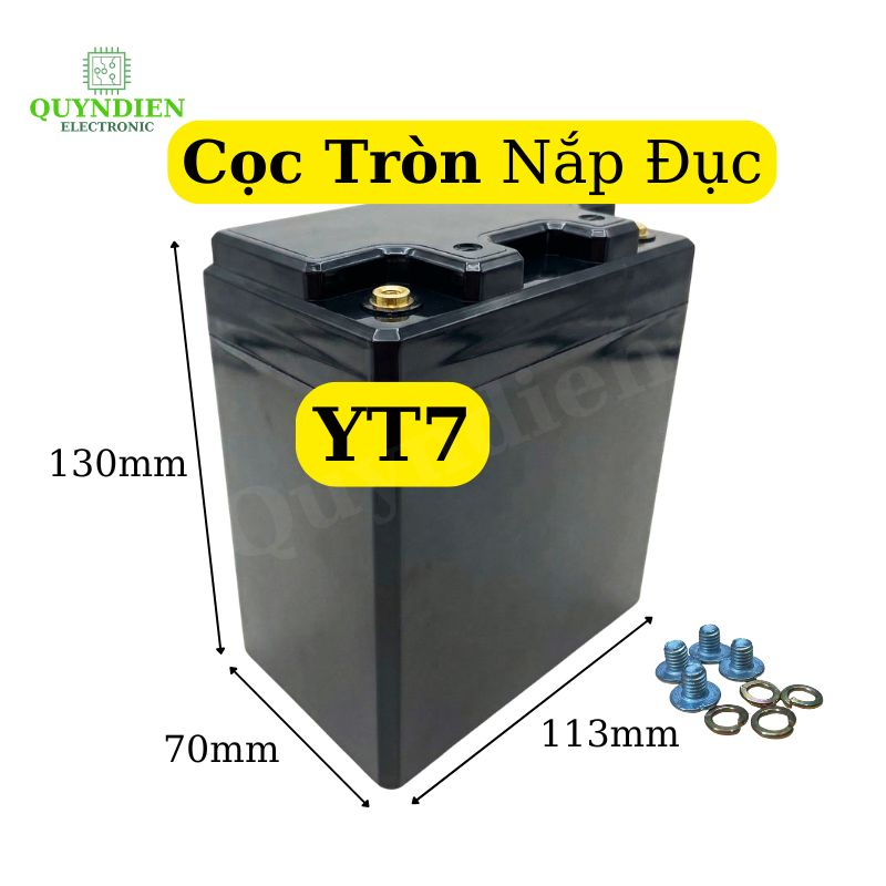 Vỏ Bình Đề Xe Máy YT7 Cọc Tròn Nắp Đục