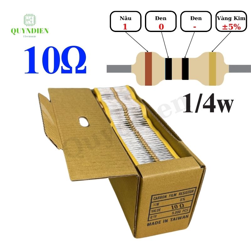 Điện trở Đài Loan 1/4W - 10R