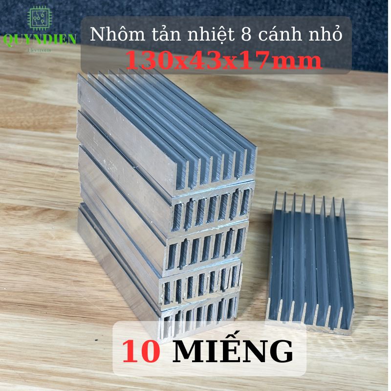 Nhôm Tản Nhiệt 8 Cánh Nhỏ 130x43x17mm