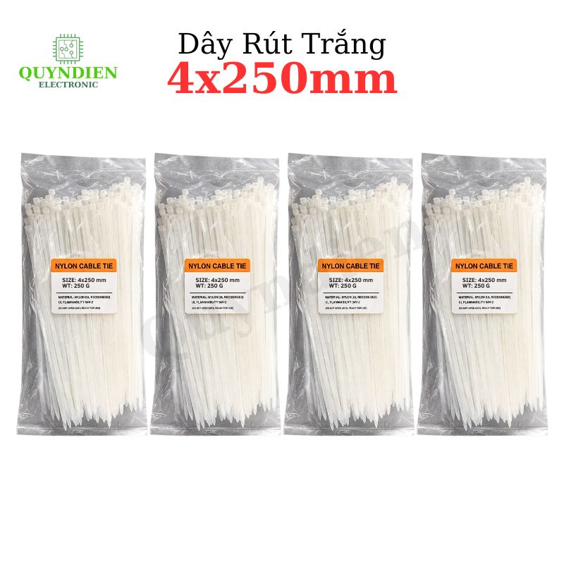 Dây Rút Nhựa Nhiều Kích Cỡ Màu Trắng Đen - Giá Bán 1Kg