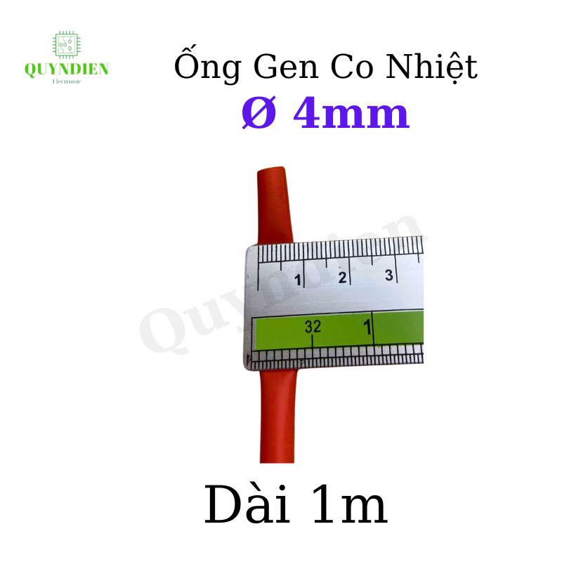 Gen co nhiệt size 4mm màu Đỏ