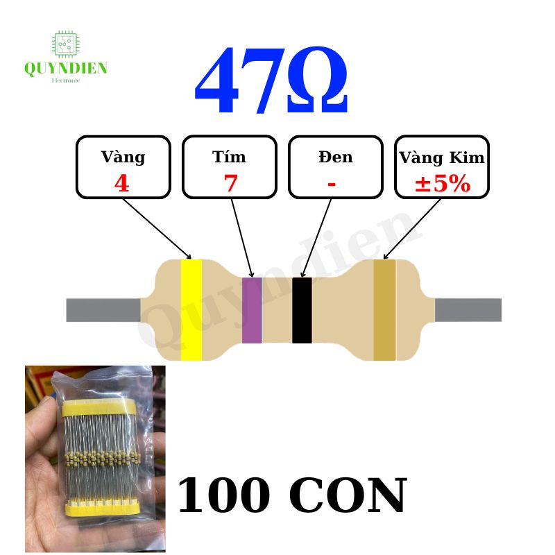 Điện trở Đài Loan 1/4W - 47R