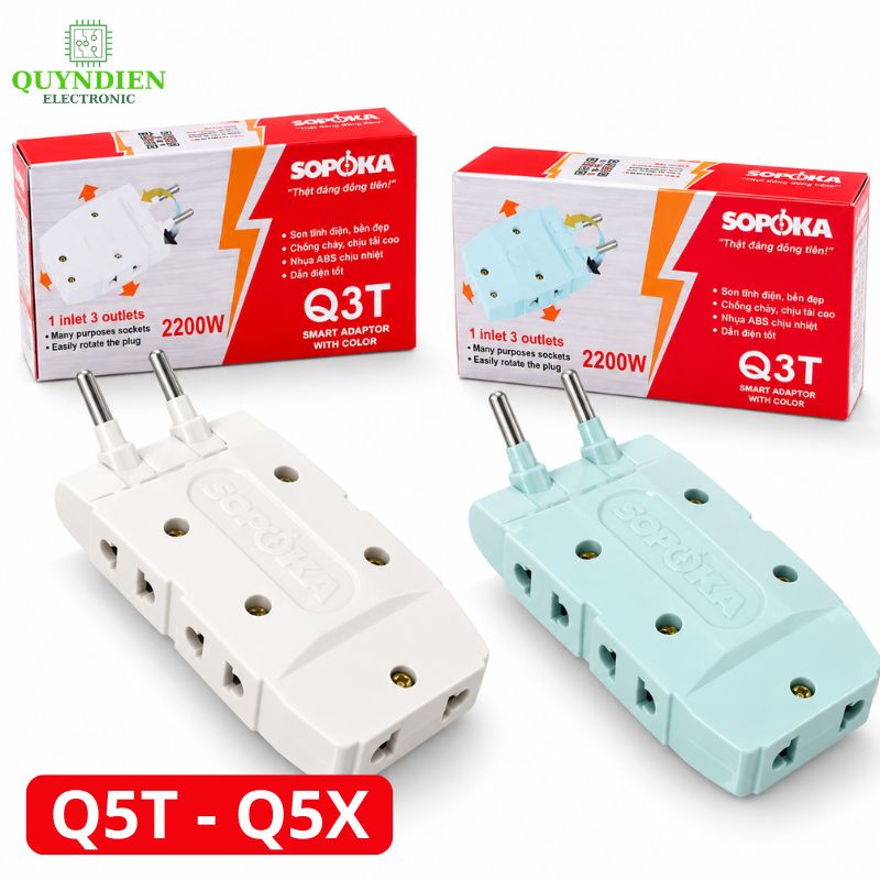 Ổ Cắm Gấp Gọn Chia 5 Cửa Thông Minh SOPOKA