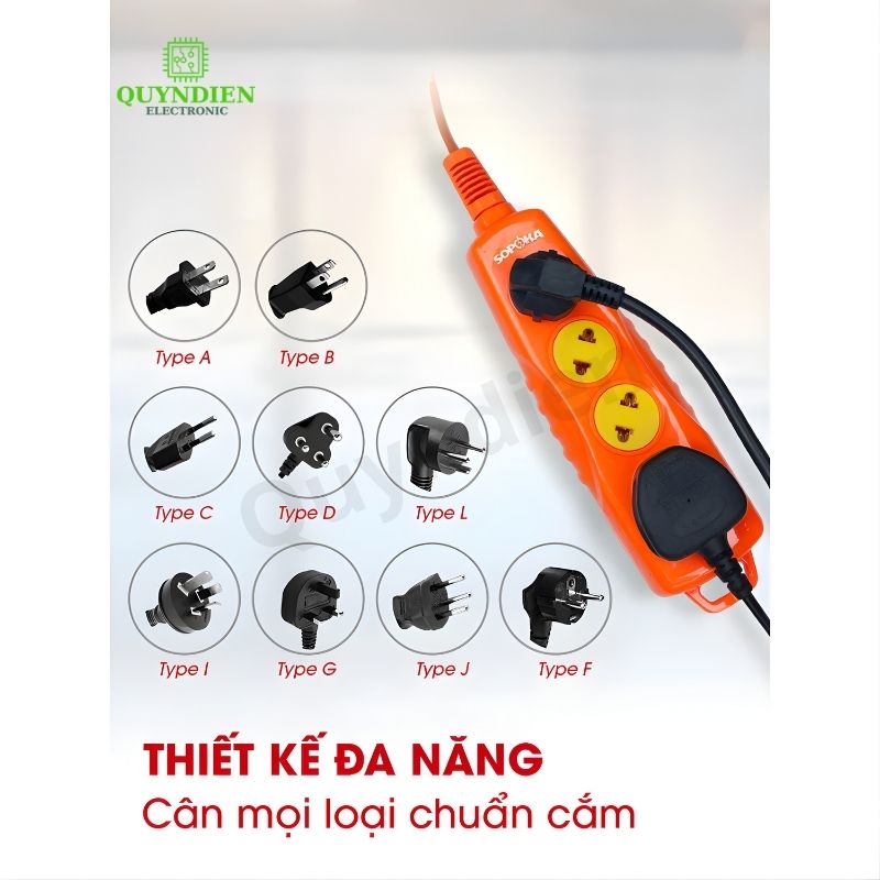 Ổ Cắm Siêu Tải 3 Lỗ Chéo 6000W