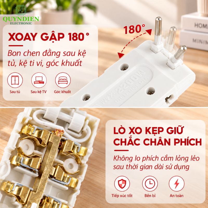 Ổ Cắm Gấp Gọn Chia 5 Cửa Thông Minh SOPOKA