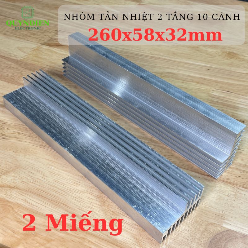 Nhôm Tản Nhiệt 2 Tầng 10 Cánh 330x56x30mm