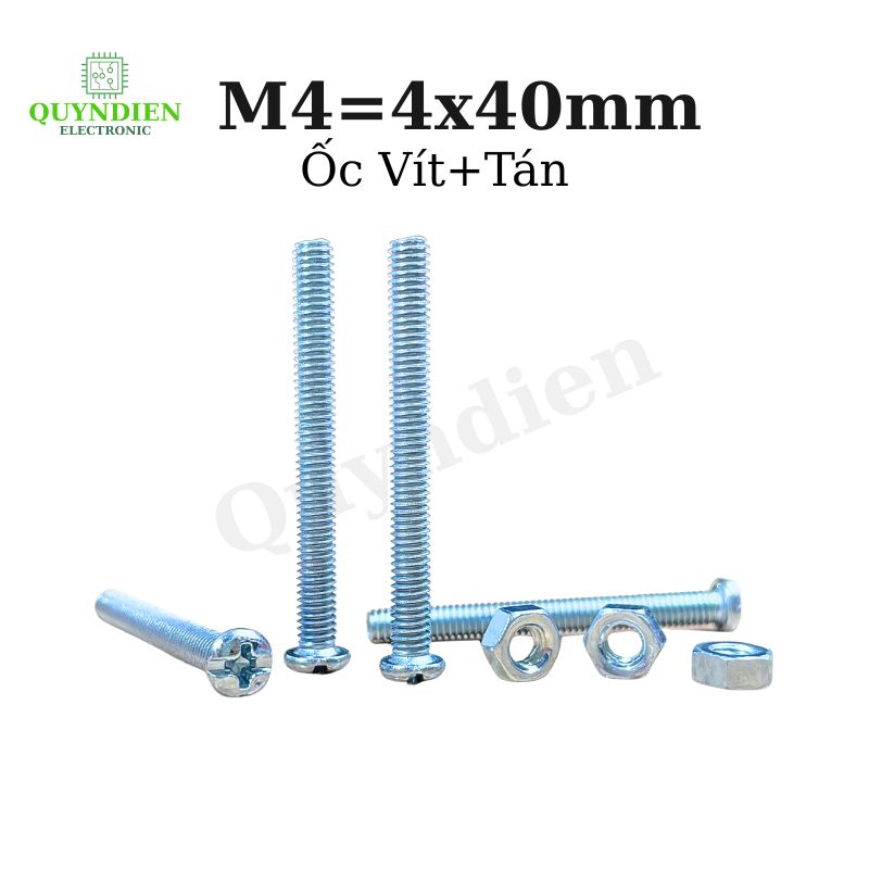 Ốc Vít M4x40mm Có Kèm Tán - Túi 100 Con