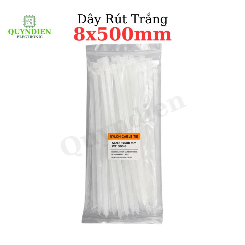 Dây Rút Nhựa Nhiều Kích Cỡ Màu Trắng Đen - Túi 250gram