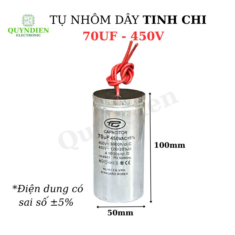 Tụ Nhôm Dây 70uF - 450V