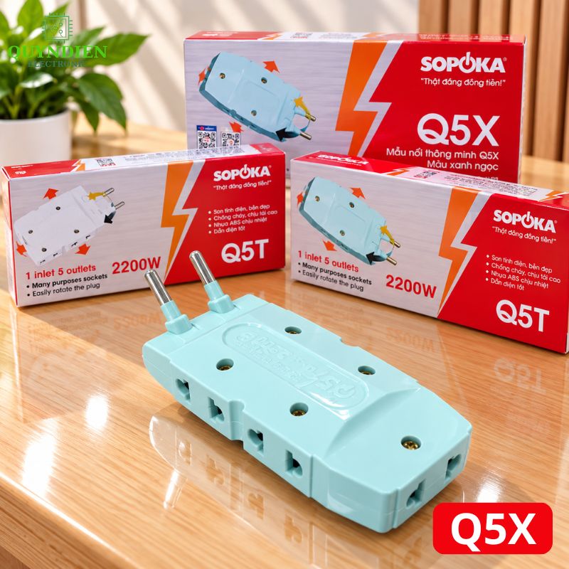 Ổ Cắm Gấp Gọn Chia 5 Cửa Thông Minh SOPOKA