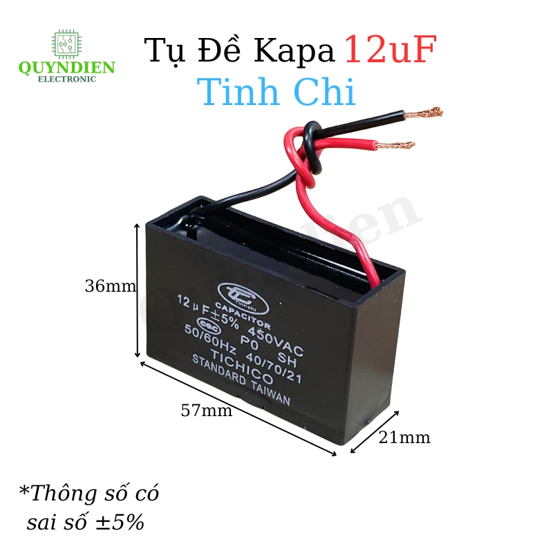 Tụ Đề Kapa 12uF ±5% 450VAC Tinh Chi