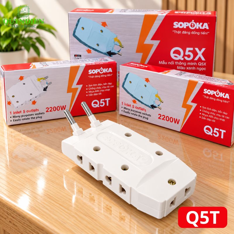 Ổ Cắm Gấp Gọn Chia 5 Cửa Thông Minh SOPOKA